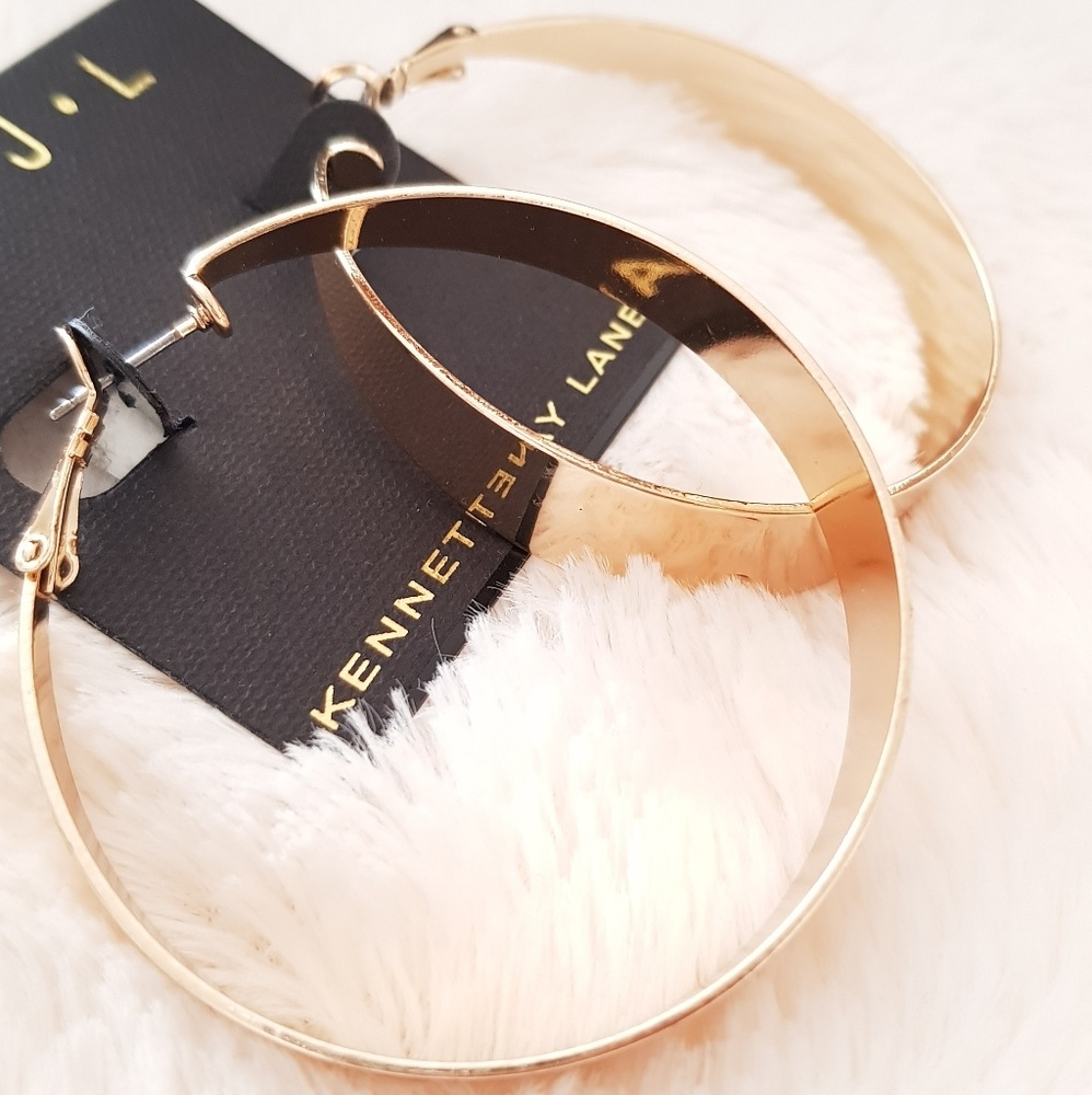❌❌SOLD❌❌Kenneth Jay Lane Polished Gold Hoop Earrings
